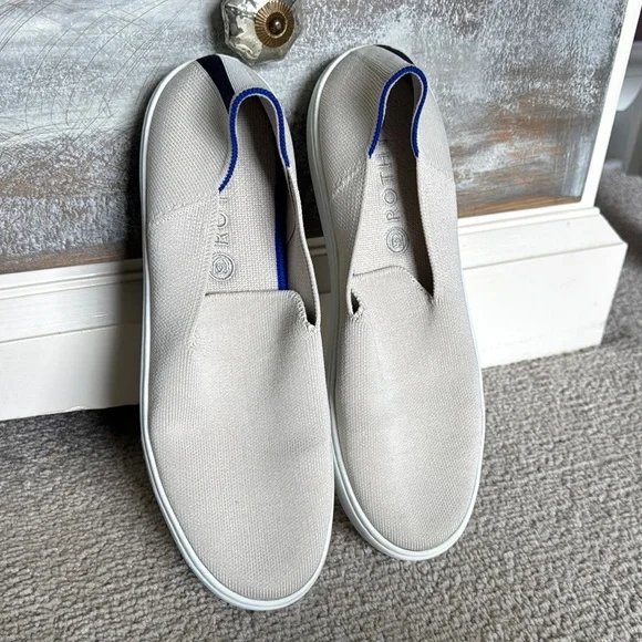 Rothy\'s Cream and Blue Men\'s The Original Slip-On Loafers Rothy main image 2